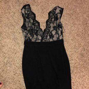 Black formal with slit